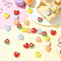 30Pcs 6 Styles Heart Print Opaque Acrylic Beads&nbsp;FIND-CJ0004-62