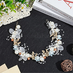 Alloy & Rhinestone & Resin Floral Hair Bands Embellishments for Women&nbsp;OHAR-WH20009-02A