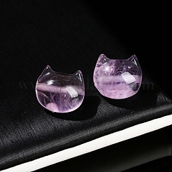 Natural Amethyst Faceless Cat Head Beads&nbsp;PW-WGB8F95-01
