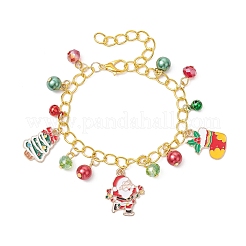 Christmas Alloy Enamel Charm Bracelets&nbsp;BJEW-JB12076-01