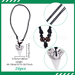 24Pcs Resin Tooth Shape Pendant Necklaces&nbsp;NJEW-GA0001-19