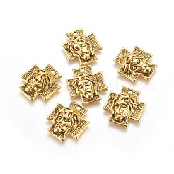 Tibetan Style Alloy Cross with Jesus Alloy Pendants for Easter Jewelry&nbsp;GLF10674Y-NF