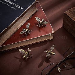 Brass Figure Bees Display Decorations&nbsp;DJEW-WH0015-153