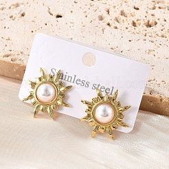 201 Stainless Steel Sun Stud Earrings&nbsp;EJEW-P304-04G