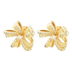Brass Micro Pave Clear Cubic Zirconia Stud Earrings&nbsp;EJEW-F405-11G