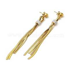 Rhinestone Long Dangle Stud Earrings&nbsp;EJEW-Z025-02G