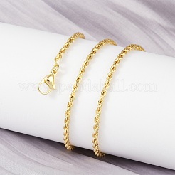 Brass Twist Rope Chains Necklace for Women&nbsp;X-NJEW-P265-15G