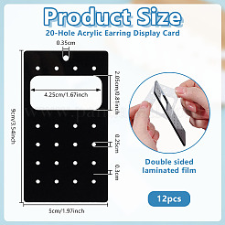 Acrylic Stud Earring Organizer Display Cards&nbsp;CDIS-WH0020-40B-02