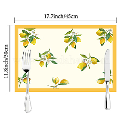 Rectangle with Lemon Pattern Cotton Linen Cloth Table Mat&nbsp;AJEW-WH0196-001