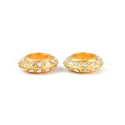 Big Hole Zinc Alloy Pave Grade A Crystal Rhinestone Rondelle Beads&nbsp;ALRI-O007-G01