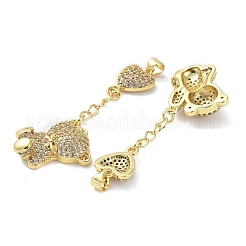 Rack Plating Brass Micro Pave Cubic Zirconia Pendants&nbsp;KK-K341-47G
