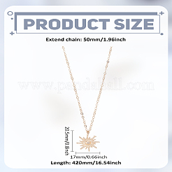 1Pc Zinc Alloy Sun Pendant Cable Chain Necklaces&nbsp;NJEW-LP0003-21G