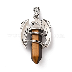 Natural Tiger Eye Pointed Pendants&nbsp;G-B042-04P-51