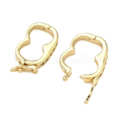 Oval Brass Micro Pave Clear Cubic Zirconia Twister Clasps&nbsp;KK-B170-18G