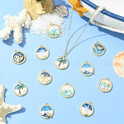 14Pcs 7 Styles Zinc Alloy Enamel Pendants&nbsp;FIND-CJ0004-63