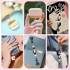5Pcs Iron Cell Phone Holder Stand & PVC Mobile Dustproof Plugs&nbsp;HJEW-SW00431