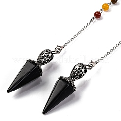 Natural & Synthetic Gemstone Pointed Hexagonal Cone Dowsing Pendulums&nbsp;G-Q184-03AS