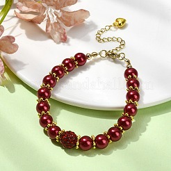 Glass Imitation Pearl Beaded Bracelets for Women&nbsp;BJEW-JB10034-04