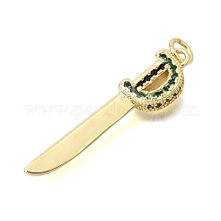 Brass Micro Pave Green Cubic Zirconia Pendants&nbsp;CU-CBAE7DF-05G