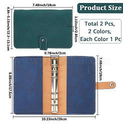 2Pcs 2 Colors Rectangle Imitation Leather Loose-leaf Notebook Book Covers&nbsp;AJEW-CL0003-50