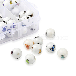 80Pcs 8 Colors Christmas Opaque Glass Beads&nbsp;EGLA-YW0001-07