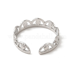 Non-Tarnish 304 Stainless Steel Crown Open Cuff Ring for Women&nbsp;LS-RJEW-E066-08P
