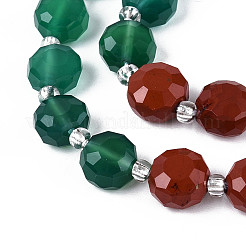 Natural Red Agate & Green Agate & Red Jasper Beads Strands&nbsp;G-T144-19B-01