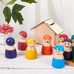 Rainbow Wooden Peg Dolls&nbsp;WOOD-WH0098-53