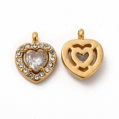 PVD Vacuum Plating 304 Stainless Steel Cubic Zirconia Pendants&nbsp;STAS-A076-02G