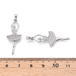 Brass Micro Pave Cubic Zirconia Pendants&nbsp;ZIRC-T016-04P