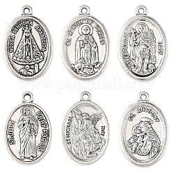 30Pcs 6 Styles Religion Tibetan Style Alloy Pendants&nbsp;FIND-Yw0011-57