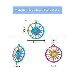 18Pcs 3 Colors Ion Plating(IP) 304 Stainless Steel Pendants&nbsp;STAS-DC0014-15