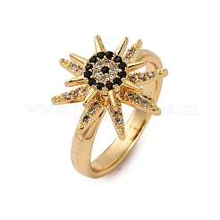 Brass Micro Pave Cubic Zirconia Finger Rings&nbsp;RJEW-S636-01G