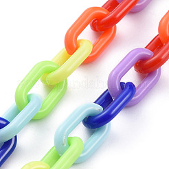 Handmade Opaque Acrylic Cable Chains&nbsp;X-AJEW-JB00672