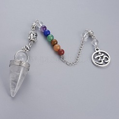 Chakra Jewelry Natural Quartz Crystal Cone Dowsing Pendulums&nbsp;G-G771-E07