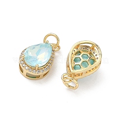 Brass Micro Pave Cubic Zirconia Pendants&nbsp;KK-C252-02B-G