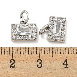 Brass Micro Pave Clear Cubic Zirconia Pendants&nbsp;KK-P275-31P