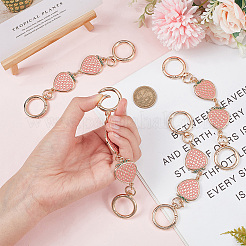Alloy Enamel Strawberry Link Purse Strap Extenders&nbsp;PURS-WH0005-33KCG