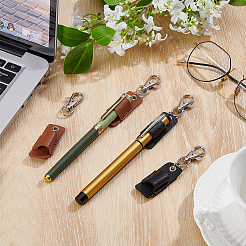4Pcs 2 Colors Portable PU Leather Pen Clip Case&nbsp;AJEW-UN0002-71