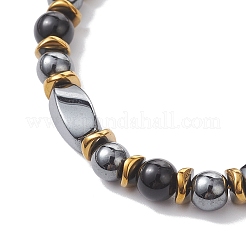 Natural Eyeless Obsidian & Synthetic Non-Magnetic Hematite Beaded Bracelets for Women&nbsp;BJEW-JB12941-02
