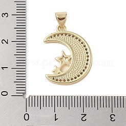 Brass Micro Pave Clear Cubic Zirconia Pendants&nbsp;KK-I712-48G-02