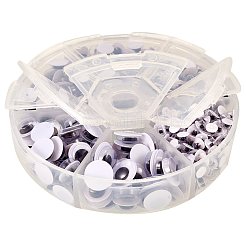 Black Wiggle Eye Need Glue on Round Moving Wobbly Googly Eyes 4-9mm&nbsp;KY-PH0001-01