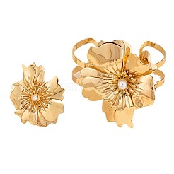 Flower Alloy Cuff Bangles & Cuff Rings Sets for Women&nbsp;FS-WGC4226-01