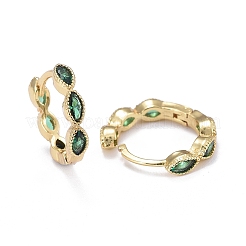 Brass Micro Pave Cubic Zirconia Huggie Hoop Earrings&nbsp;X-EJEW-K083-34G-C