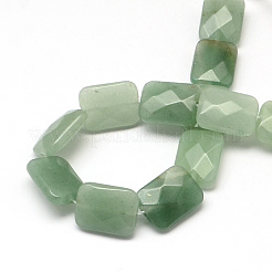 Faceted Rectangle Green Aventurine Beads Strands&nbsp;X-G-R304-12