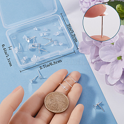 10 Pairs 925 Sterling Silver Flat Pad Stud Earring Settings&nbsp;STER-BBC0006-58B-S