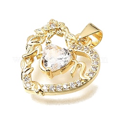 Mother's Day Brass Micro Pave Cubic Zirconia Pendants&nbsp;KK-E802-37
