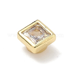 Square Brass Micro Pave Cubic Zirconia Cabochons&nbsp;KK-P345-13G-E02