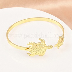 Marine Organism Brass Cuff Bangles for Women&nbsp;BJEW-D368-03J-G