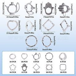 100Pcs 10 Styles Tibetan Style Alloy Bead Frames Sets&nbsp;TIBE-SP0001-16B
